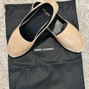 YSL Nude leather espadrilles,